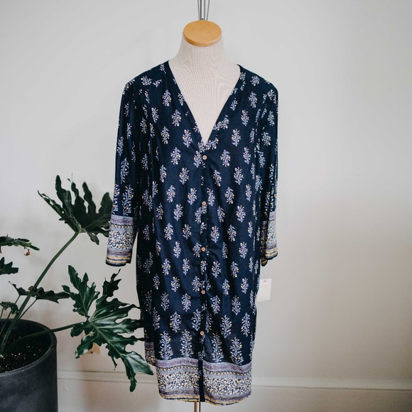 Lucky Brand Dresses & Skirts - Lucky Brand / NWT Blue Floral Button Front Dress